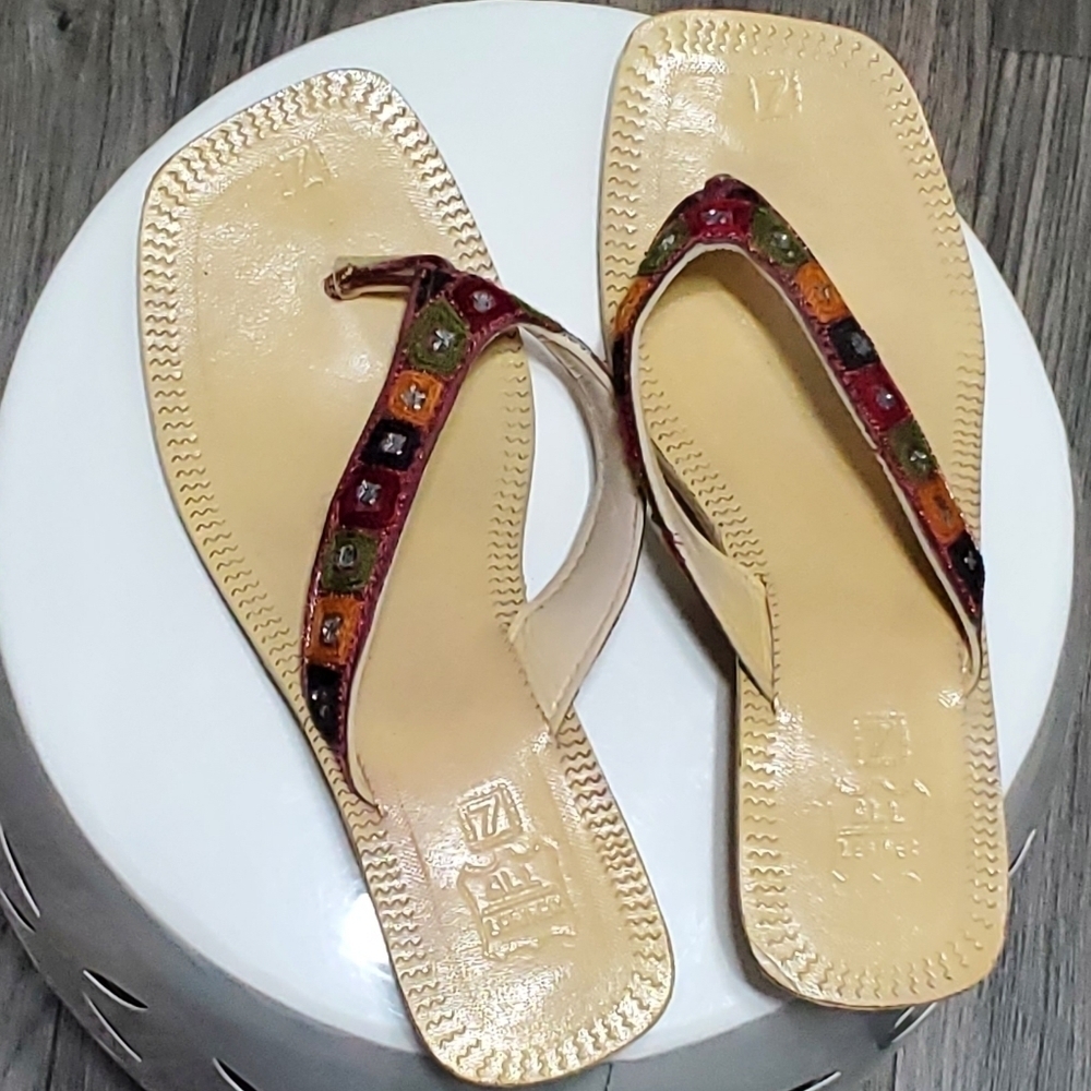 Summer Style Leather Slippers Tan Petite Sandals 🌴